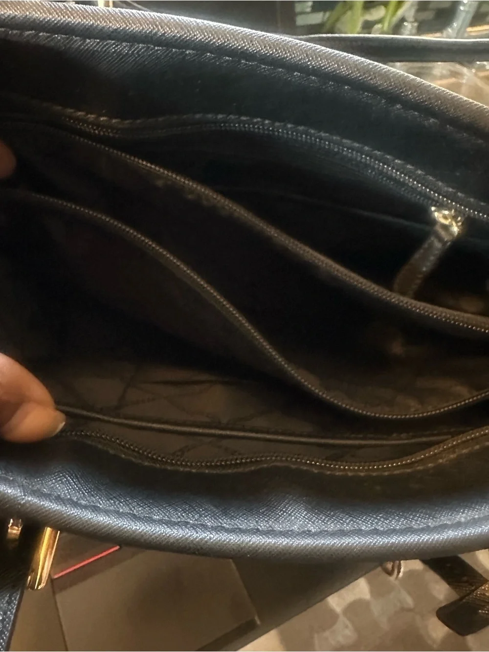 Michael Kors Black Saffiano Tote with Gold MK Charm